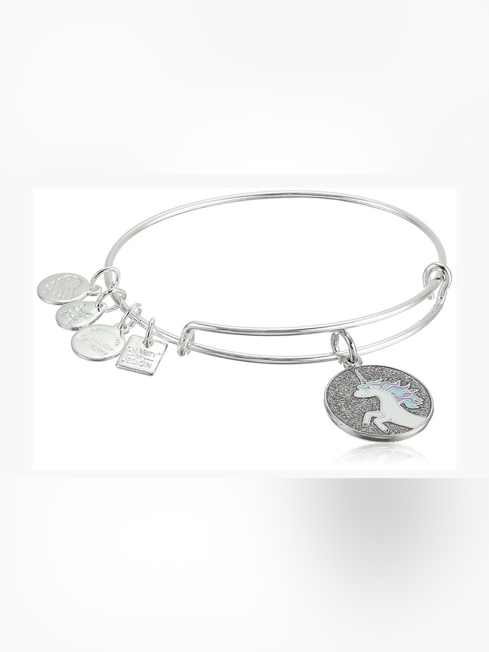 Unicorn Bangle Bracelet Alex and Ani Silver Unicorn Charm with Iridescent Accent